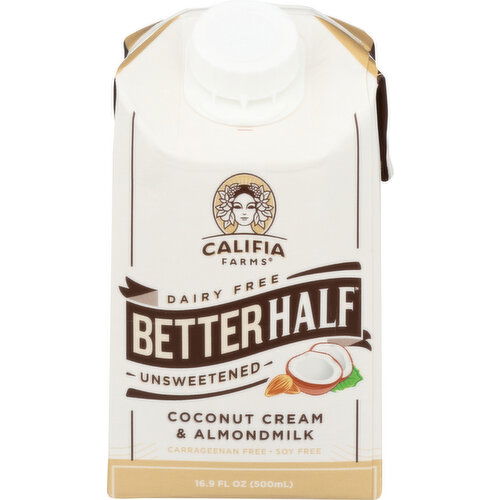 Califia Farms Better Half Almond Milk Half and Half Unsweetened Dairy Free - 16.9 Fluid Ounce