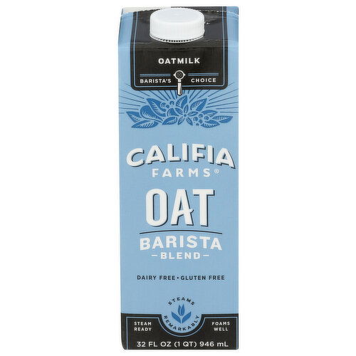 Califia Farms Oat Barista Blend Milk Oatmilk Dairy Free - 32 Fluid Ounce