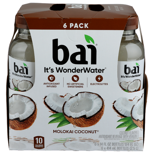 Bai It's Wonder Water Molokai Coconut - 14 Fluid Ounce - 6 Count Image 1 of 4