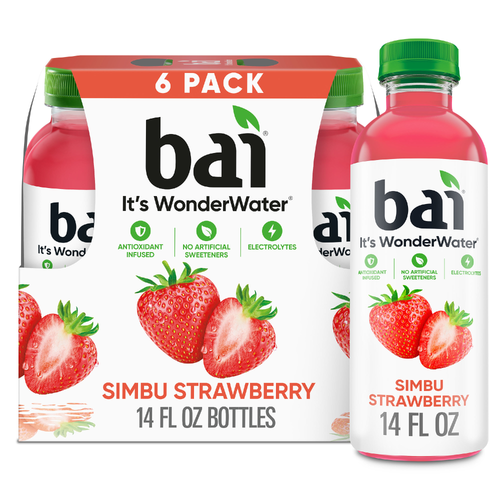 Bai Antioxidant Infused Water Beverage Simbu Strawberry - 2.333 Fluid Ounce - 6 Count
