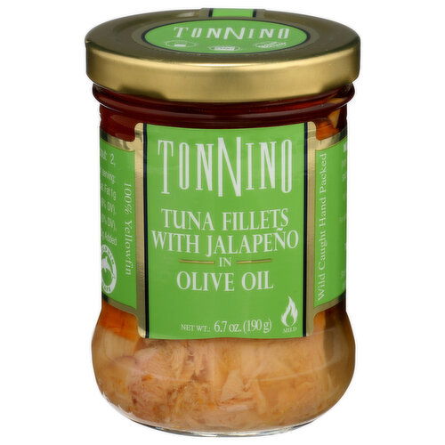 Tonnino Tuna Fillets With Jalapeño In Olive Oil Fad Free - 6.7 Ounce