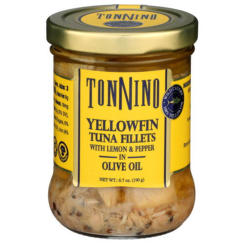 Tonnino With Lemon & Peppers In Olive Oil Fad Free Tuna Fillets - 6.7 Ounce