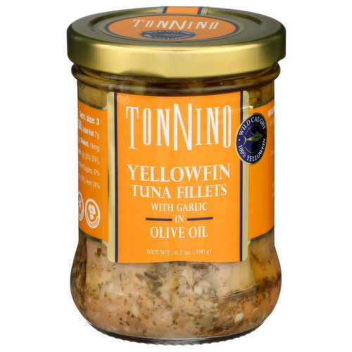 Tonnino With Garlic In Olive Oil Fad Free Tuna Fillets - 6.7 Ounce
