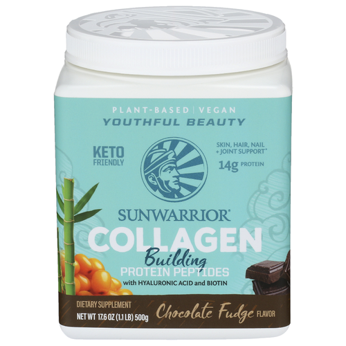 SUNWARRIOR Chocolate Powder Collagen Builder Fudge - 17.6 Ounce