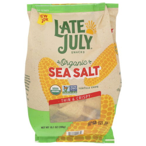 Late July Snacks Organic Tortilla Chips Restaurant Style Sea Salt - 10.1 Ounce