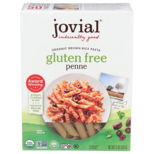 Jovial Gluten Free Organic Brwnrce Org Penne r Brown Rice Pasta - 12 Ounce