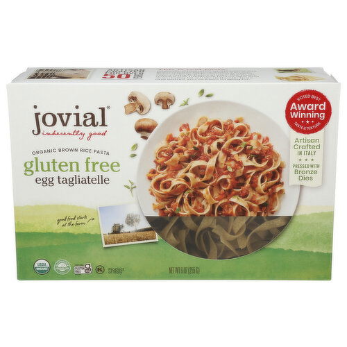 Jovial Traditional Egg Pasta Gluten Free 100% Organic Brwnrce Tagliatelle - 9 Ounce