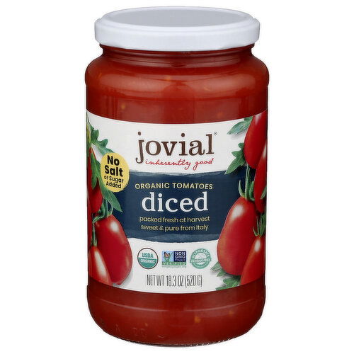 Jovial Organic No Salt Added Tomato Diced Org - 18.3 Ounce