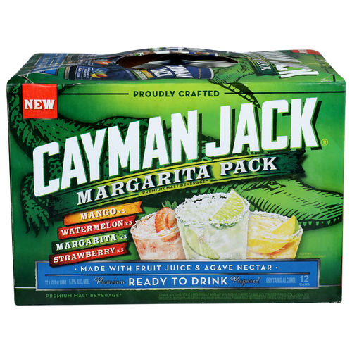 Cayman Jack Mango Watermelon Margarita Strawberry Pack - 12 Fluid Ounce