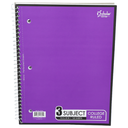 Ischolar New York 3 Subject College Ruled - 1 Each