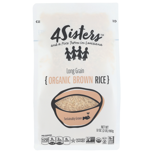 4 Sisters And A Rice Farm In Louisiana 4sisters Long Grain Organic Brown Quad - 32 Ounce