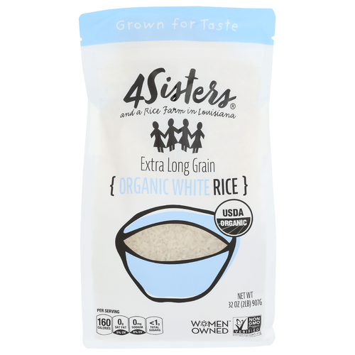 4 Sisters And A Rice Farm In Louisiana 4sisters Long Grain Organic White Quad - 32 Ounce