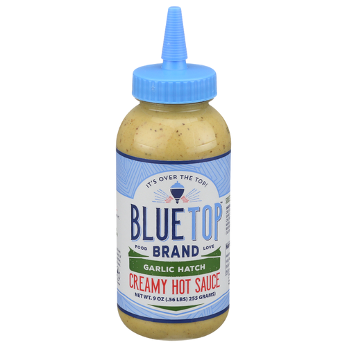 Blue Top Food Love Brand Garlic Hatch Creamy Hot Sauce - 9 Ounce