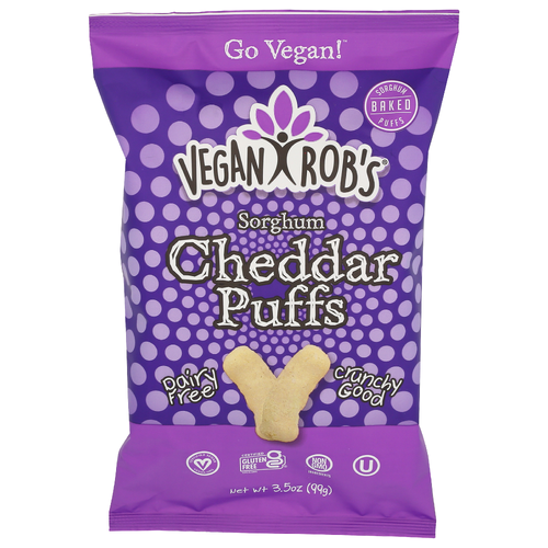 VEGAN ROB'S Cheddar Puffs - 3.5 Ounce
