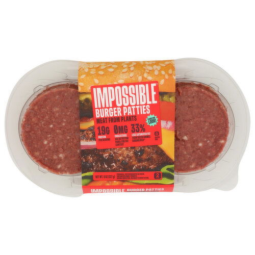 IMPOSSIBLE Burger Patties Meat From Plants, 2 - 4 Ounce - 2 Count