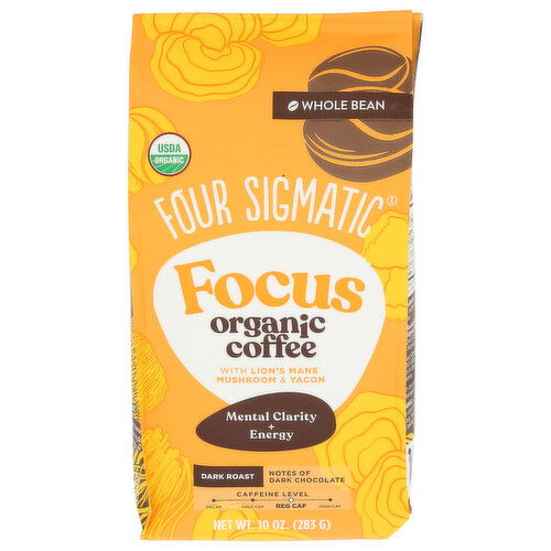 Four Sigmatic Coffee Whole Bean Focus Org - 10 Ounce