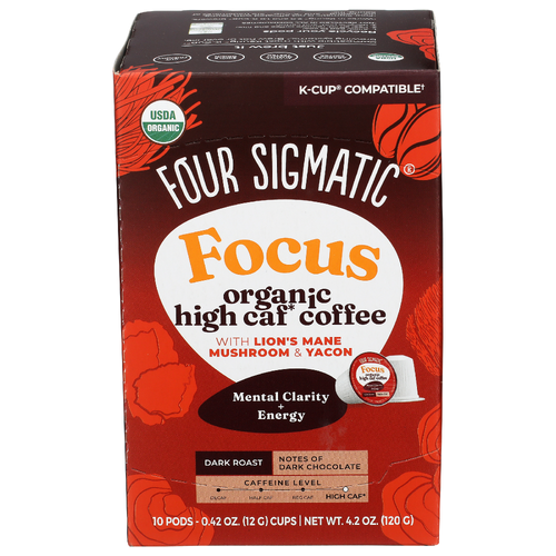 Four Sigmatic Organic Focus Instant Mushroom Coffee K Cup Pods - 0.42 Ounce - 10 Count