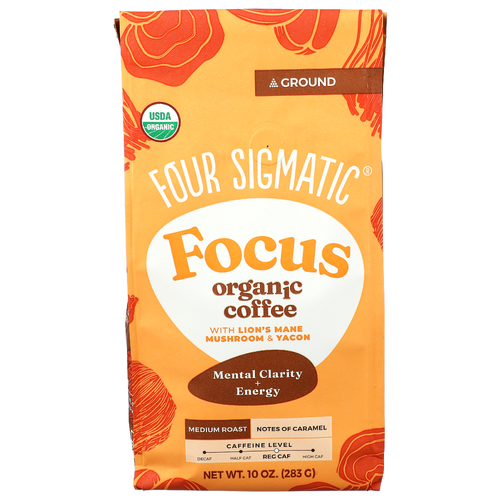 Four Sigmatic Organic Focus Medium Roast Ground Coffee - 10 Ounce