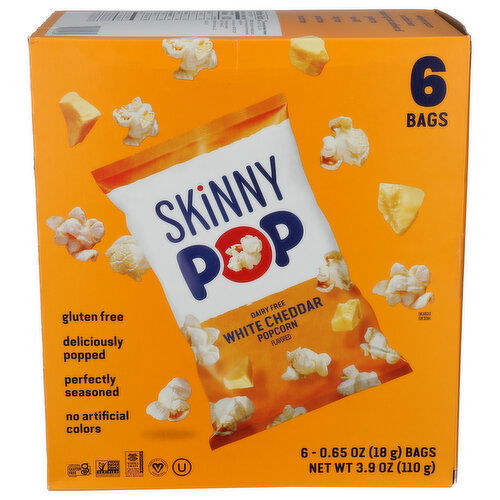 SkinnyPop White Cheddar Popcorn - 0.65 Ounce - 6 Count