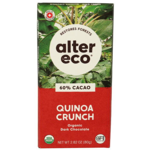 Alter Eco Chocolate Quinoa Crunch 60% Cacao Organic Dark Bar - 2.82 Ounce - 1 Count