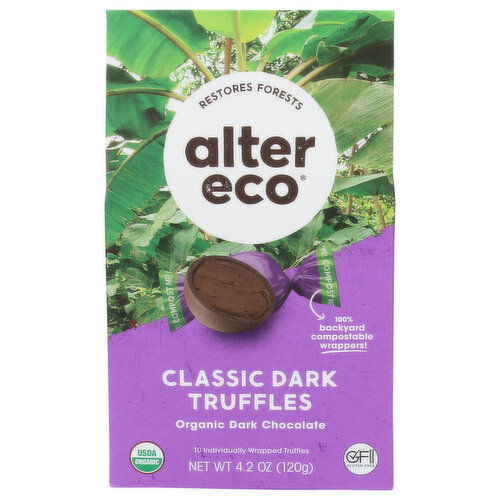 Alter Eco Classic Dark Organic Chocolate Truffles - 0.42 Ounce - 10 Count
