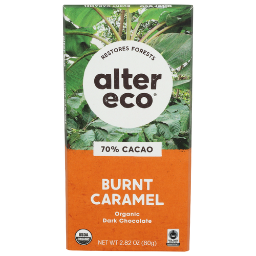 Alter Eco Burnt Caramel 70% Cacao Organic Dark Chocolate Bar - 2.82 Ounce