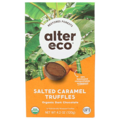 Alter Eco Salted Caramel Organic Dark Chocolate Truffles - 0.42 Ounce - 10 Count