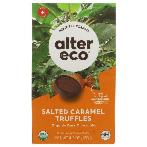 Alter Eco Chocolate Salted Caramel Truffles Box - 10 Each