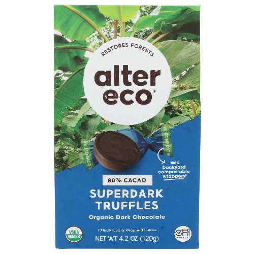 ALTER ECO Superdark Organic Dark Chocolate Truffles - 0.42 Ounce - 10 Count