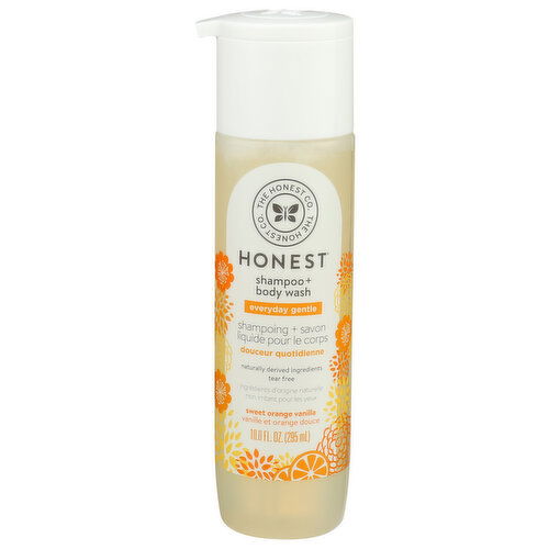 Honest Sweet Orange Vanilla Shampoo & Body Wash Everyday Gentle - 10 Fluid Ounce