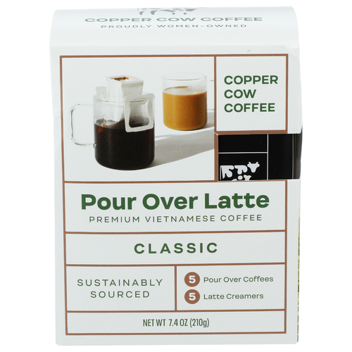 Copper Cow Coffee Classic Pour Over Latte - 7.4 Ounce
