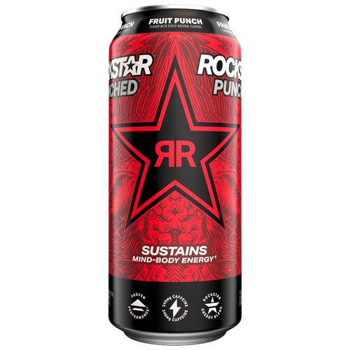 Rockstar Punched Energy Drink Fruit Punch - 16 Fluid Ounce