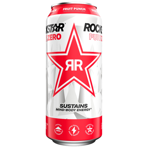 Rockstar Pure Zero Sugar Free Energy Drink Fruit Punch - 16 Fluid Ounce
