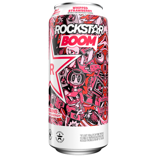 Rockstar Boom Energy Drink Whipped Strawberry - 16 Fluid Ounce - 1 Count