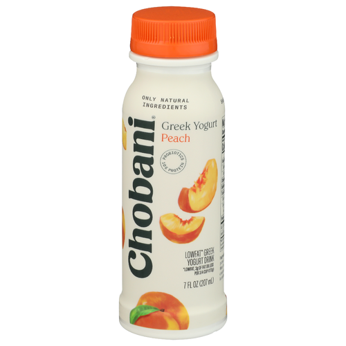CHOBANI Peach Low-Fat Greek Yogurt Drink - 7 Fluid Ounce