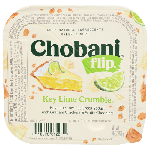 Chobani Key Lime Flip Low-Fat Crumble Mix In Greek Yogurt - 4.5 Ounce