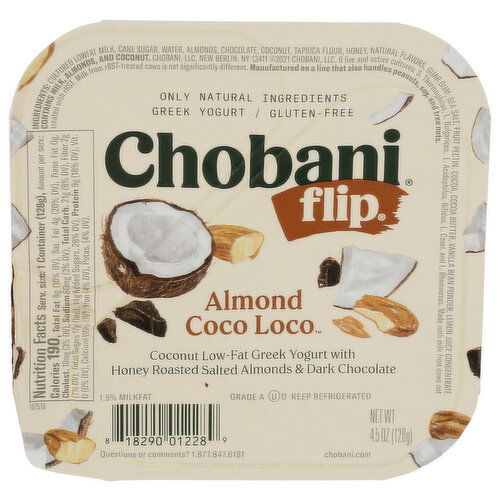 Chobani Almond Coco Loco Flip Low-Fat Greek Yogurt - 4.5 Ounce
