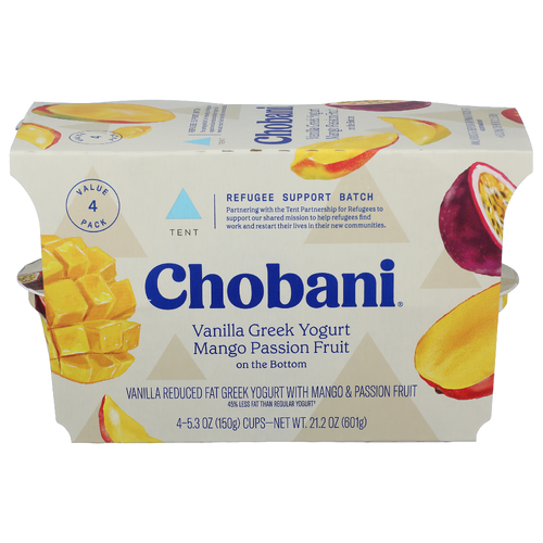 CHOBANI Vanilla Tropical Fruit Low-Fat Greek Yogurt Unstuck 4-Pack - 5.3 Ounce - 4 Count