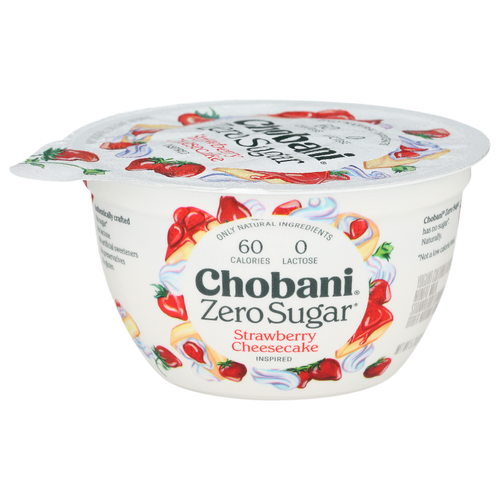 Chobani Strawberry Cheesecake With Zero Sugar - 5.3 Ounce