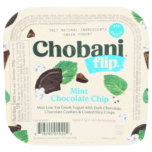 Chobani Mint Chocolate Chip Flip Low-Fat Greek Yogurt - 4.5 Ounce