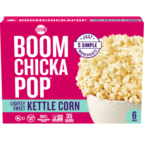 Angie's BOOMCHICKAPOP Lightly Sweet Kettle Corn Microwave Popcorn, , Bags - 3.29 Ounce - 6 Count