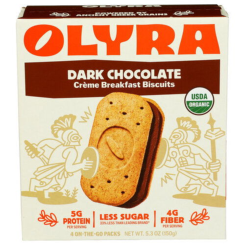 Olyra Dark Chocolate Creme Breakfast Biscuits - 1.32 Ounce - 4 Count