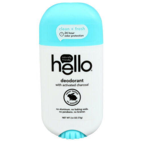 Hello Deodorant Clean Fresh W Activated Charcoal - 2.6 Ounce