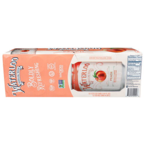 Waterloo Sparkling Water Peach Case - 12 Fluid Ounce - 12 Count