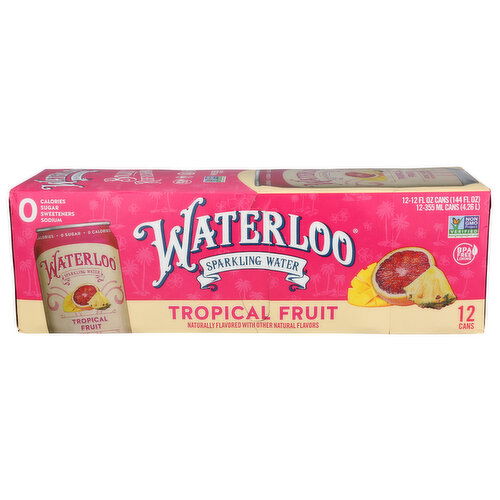 Waterloo Sparkling Water Tropical Fruit - 12 Fluid Ounce - 12 Count