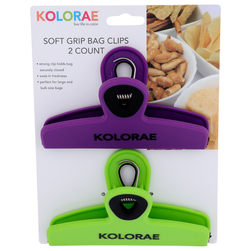 Kolorae Soft Grip Bag Clips - 2 Count