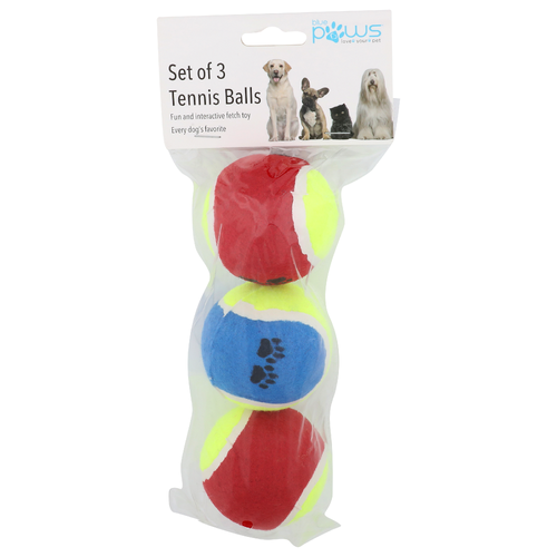 Blue Paws Tennis Balls - 3 Count