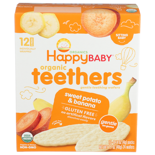 Happy Baby Organic Teethers Sweet Potato & Banana - 0.142 Ounce - 12 Count