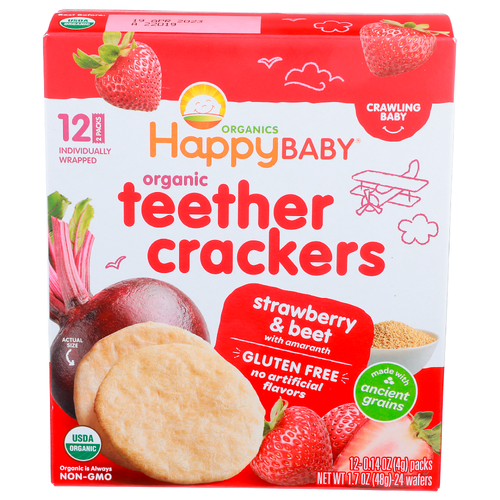 Organics Happy Baby Happybaby Teether Crackers - 0.142 Ounce - 12 Count