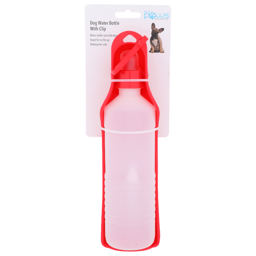 Blue Paws Dog Water Bottle With Clip - 1 Each